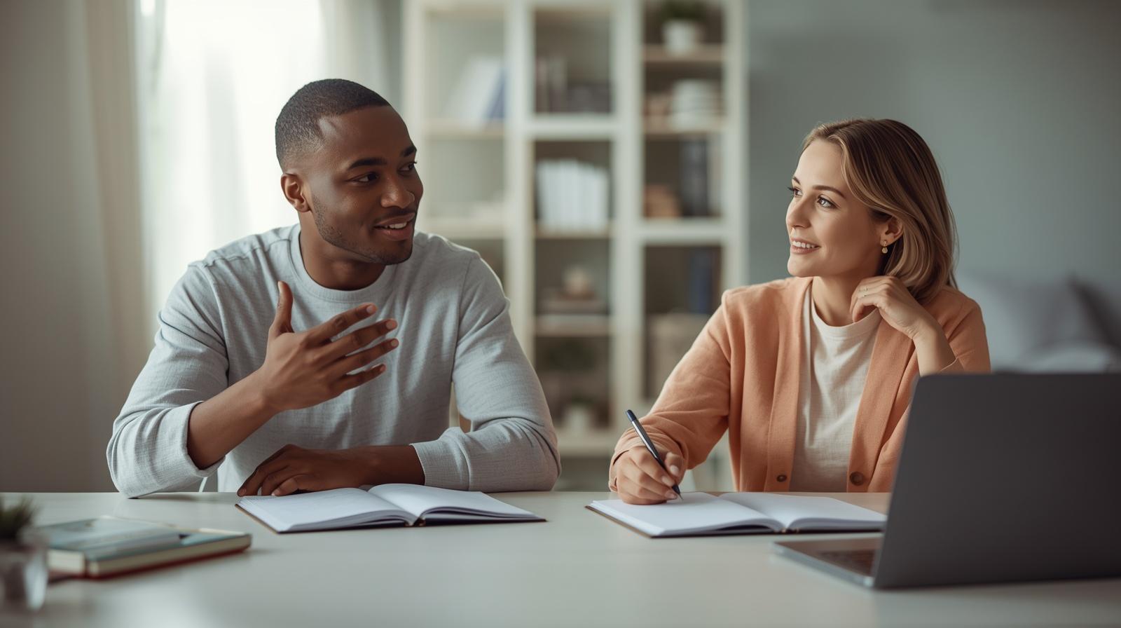 Jovem estudando em videochamada com grupo — aprendizagem colaborativa com tecnologia
